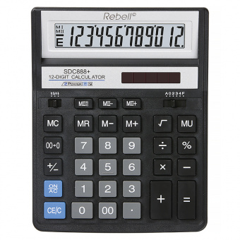 Калькулятор настольный REBELL RE-SDC888 , 12 разрядов, черный