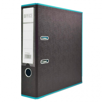 Папка-регистратор А4 75мм двухсторонний ПВХ черная/голубая Moya, плотная (тол. 2,5мм), разборная