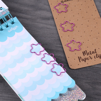 Скрепки металлические "Цветочек" цветн. "Darvish" 6шт/уп (набор), артикул. DV-12156 Скрепки металлические "Цветочек" цветн. "Darvish" 6шт/уп (набор)