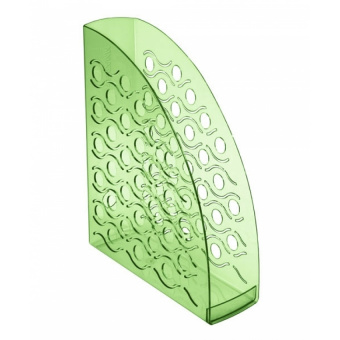 Лоток вертикальный для бумаг СТАММ «Вега», ширина 90 мм, тонированный, зеленый