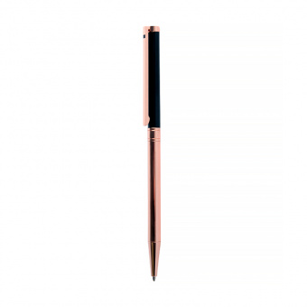 Ручка подарочная шариковая Delucci, узел 1 мм, черный/золото корпус, стержень синий