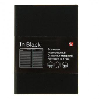 Ежедневник недатированный Канц-Эксмо «In Black», А6+, 136 листов, искусственная кожа, красный