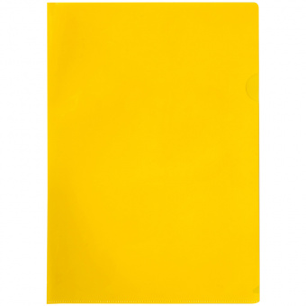 Папка-уголок, А4, 100 мкм, прозрачная, желтая