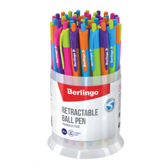 Ручка шариковая автоматическая Berlingo "Triangle Fuze RT", синяя, 0,7мм, трехгранный корпус