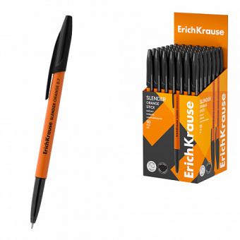 Ручка шариковая ErichKrause Slender Stick Orange 0.7, Super Glide Technology, цвет чернил чёрный