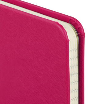 Блокнот А5 (книга для записей) 80л. клетка, обложка ПУ "под кожу", резинка, малиновый