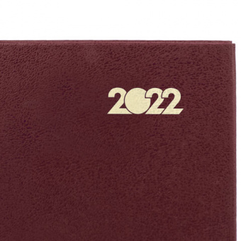 Ежедневник датированный 2022 (145х215 мм), А5, STAFF, твердая обложка бумвинил, бордовый