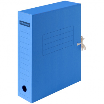 Папка архивная с завязками OfficeSpace микрогофрокартон, 75мм, синий, до 700л.