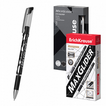 Ручка шариковая ErichKrause MaxGlider Stick&Grip 0.7, Ultra Glide Technology, цвет чернил чёрный