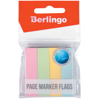 Закладки-флажки самоклеящиеся Berlingo, бумажные, 50 × 12 мм, 4 × 100 шт., пастель