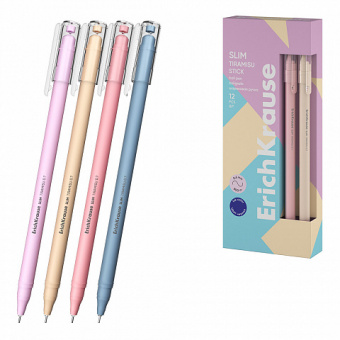 Ручка шариковая ErichKrause Slim Stick Tiramisu 0.7, цвет чернил синий