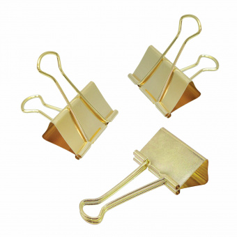 Зажимы для бумаг BRAUBERG 32мм КОМПЛЕКТ 12шт,  метал. золотистые, на 140 л. 