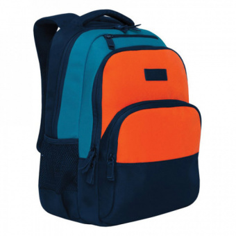 Рюкзак Grizzly, 17 литров, 32х45х23 см, синий с оранжевым