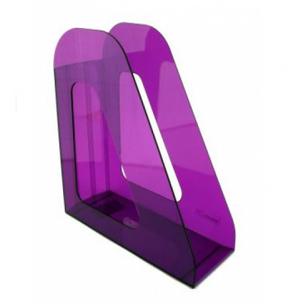 Лоток вертикальный для бумаг СТАММ «Фаворит», ширина 90 мм, тонированный, фиолетовый
