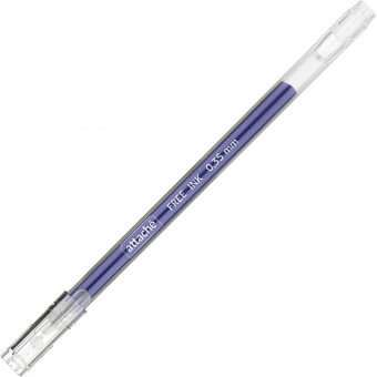 Ручка гелевая Attache "Free ink", 0,35 мм, стержень синий, корпус прозрачный
