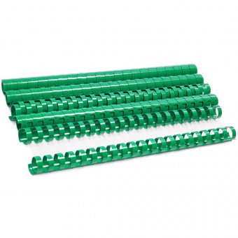 Пружины пластиковые для переплета, 6 мм, комплект 100 шт., зеленые