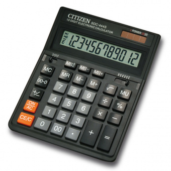 Калькулятор настольный CITIZEN SDC-444S, 12 разрядов, двойное питание