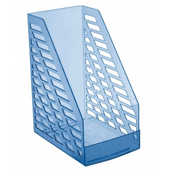 Лоток вертикальный для бумаг СТАММ «XXL», ширина 160 мм, тонированный, голубой