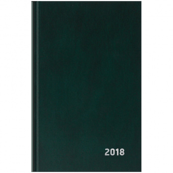 Ежедневник датированный на 2018 год, А5, бумвинил, 168 л., зеленый