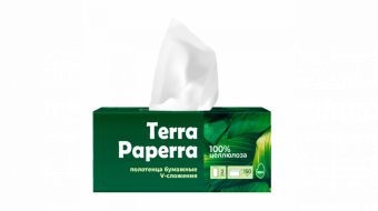 Полотенца бумажные V-сложения TERRA PAPERRA целлюлоза (коробка)