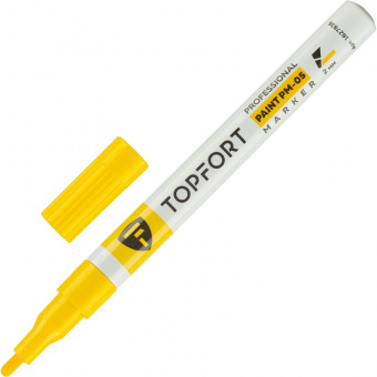 Маркер промышленный лаковый TOPFORT ZP1101 желтый 2 мм