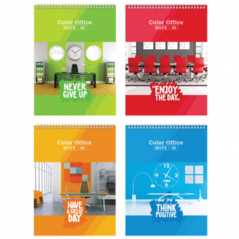 Блокнот BG «Color office», А5, 40 л., клетка, на гребне