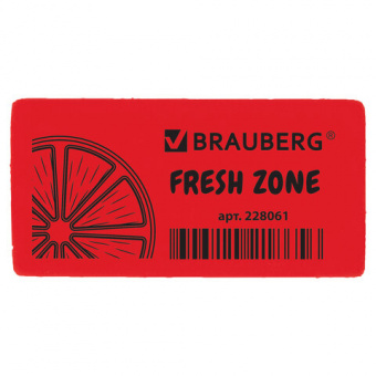 Ластик BRAUBERG "Fresh Zone", 40х20х10 мм, цвет ассорти, прямоугольный
