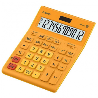 Калькулятор настольный Casio GR-12, 12 разрядов, оранжевый