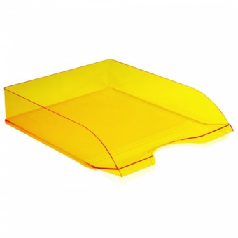 Лоток горизонтальный для бумаг СТАММ «Дельта», тонированный, желтый