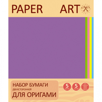 Цветная бумага «Нежные тона» для оригами, двусторонняя, 25 листов, 5 цветов