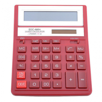 Калькулятор настольный CITIZEN SDC-888 XRD, 12 разрядов, двойное питание