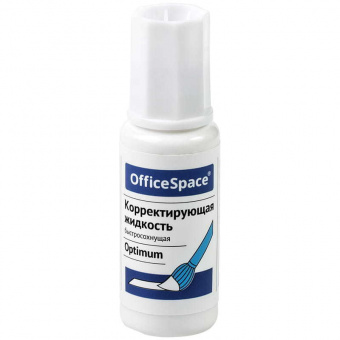 Корректирующая жидкость OfficeSpace "Optimum", 15 мл., на химической основе, с кистью