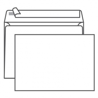Конверт С5, отрывная полоса, белый, без окна, 162 × 229 мм