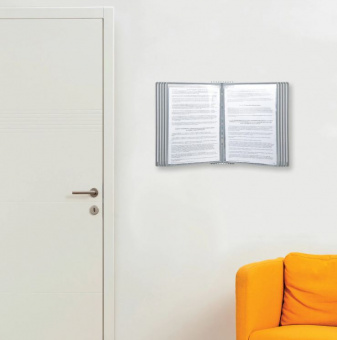 Демосистема настенная на 10 панелей, с 10 серыми панелями А4, STAFF "Profit"