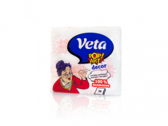 Салфетки бумажные неокрашенные с рисунком "Veta Pop Art Decor" по 50шт в упак.