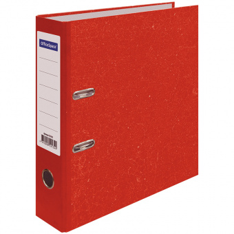 Папка-регистратор OfficeSpace А4 с мраморным покрытием, 70 мм, красная
