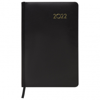 Ежедневник датированный 2022 А5 138x213 мм BRAUBERG "Select", балакрон, черный