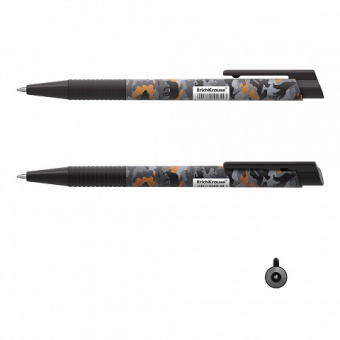 Ручка шариковая автоматическая ErichKrause ColorTouch Matic&Grip Rough Native 0.7, цвет чернил синий