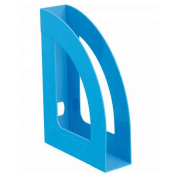 Лоток вертикальный для бумаг СТАММ "РЕСПЕКТ BLUE", ширина 70 мм, пластик, голубой