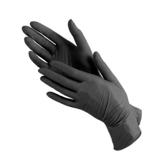 Перчатки нитриловые BENOVY Nitrile Chlorinated, черные, размер L, 100 пар