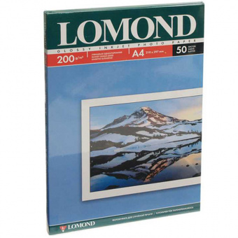 Фотобумага Lomond, А4, глянцевая, 200 г/м², 50 листов