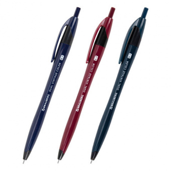 Ручка шариковая масляная автоматическая BRAUBERG «DUAL VINTAGE COLOR», СИНЯЯ, пишущий узел 0,7 мм, линия письма 0,35 мм