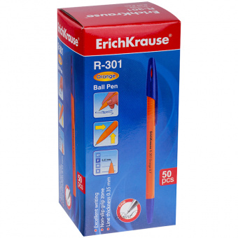 Ручка шариковая Erich Krause «R-301 Orange», 0,7 мм, стержень синий