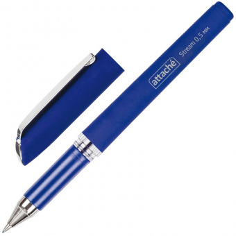 Ручка гелевая Attache "Stream", 0,5 мм, стержень синий, корпус синий