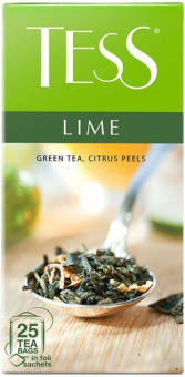 Чай зеленый ТЕСС Лайм байховый, с ароматом лайма и растительными компонентами, 1,5г.*25