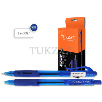 Ручка шариковая масляная автоматическая TUKZAR «FLUO», 0,7 мм, стержень синий