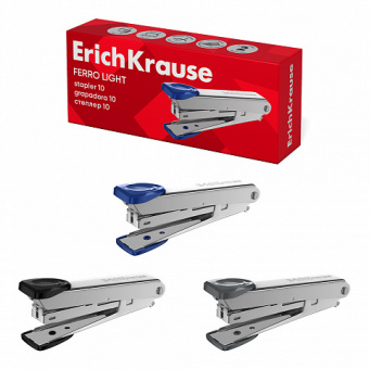 Степлер №10 ErichKrause Ferro Light до 15 листов, ассорти