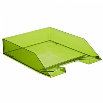 Лоток горизонтальный для бумаг СТАММ «Каскад», тонированный, зеленый