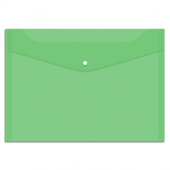 Папка-конверт с кнопкой, А4, 150 мкм, зеленая