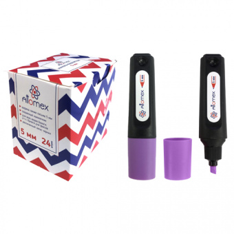 Маркер-выделитель "Attomex" плоский корпус, скошенный наконечник, ширина линии 1-5мм, фиолетовый